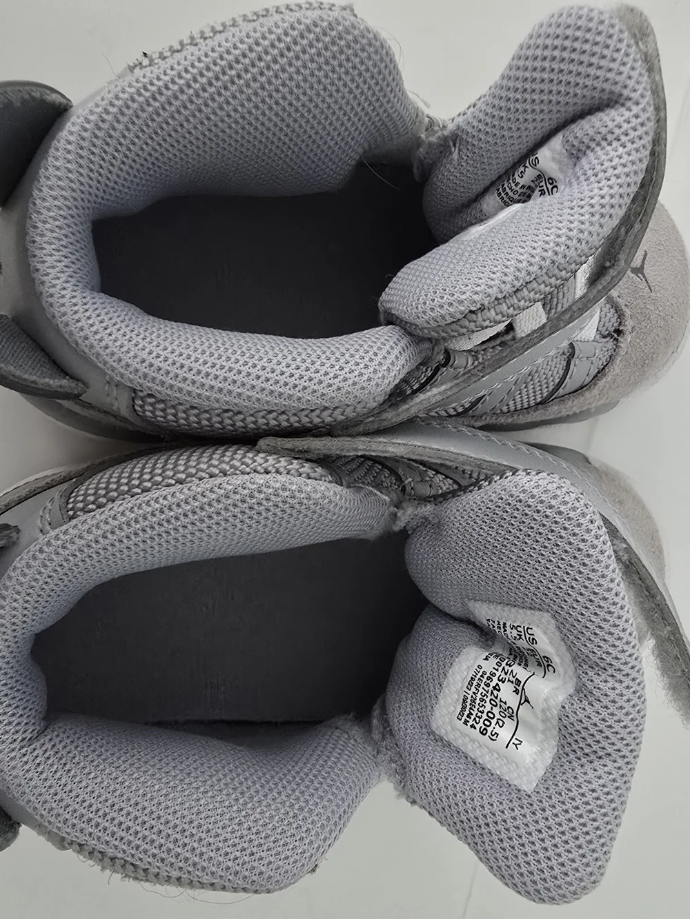 Jordan 6 Ring Toddler Kids Light Grey Suede & Mesh Hook-and-Loop Sneakers Size 6